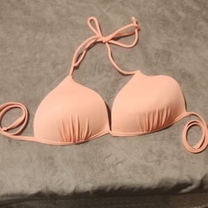 Pink Halter Bikini Top